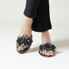Midnight Garden Black Casual Sliper