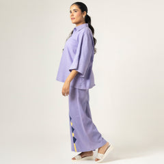 White Interlaced Leather Flat Slippers