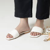 Toe Flat Sandal White