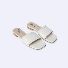 Toe Flat Sandal White