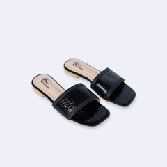 Black Toe Flat Sandal