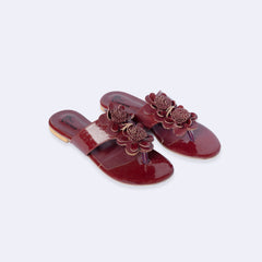 Maroon Blossom Fancy Sliper