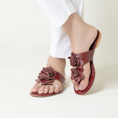 Maroon Blossom Fancy Sliper