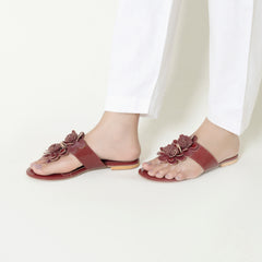 Maroon Blossom Fancy Sliper