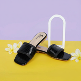 Black Toe Flat Sandal