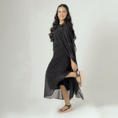 Black Faux-Leather Studded Platform Heel