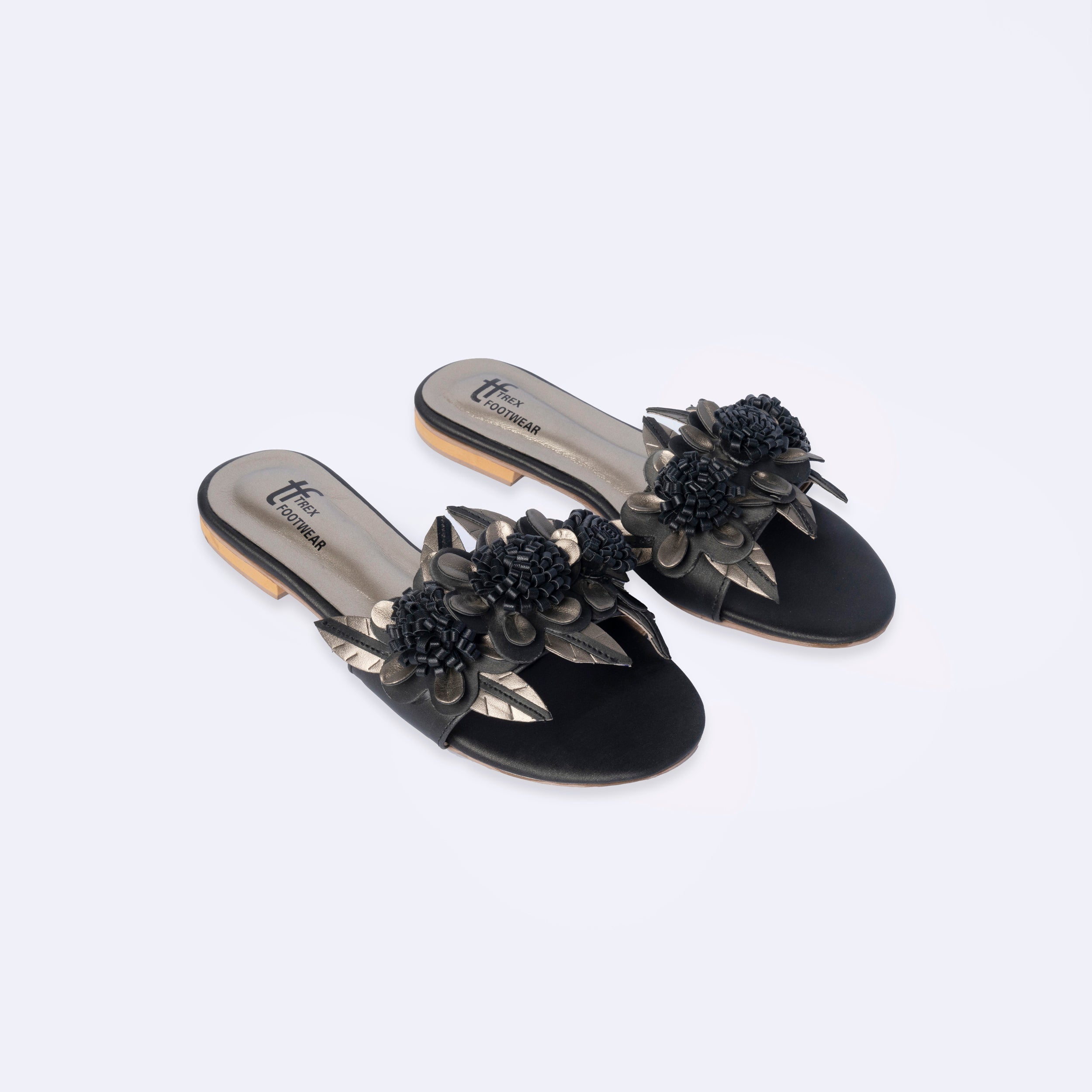 Midnight Garden Black Casual Sliper