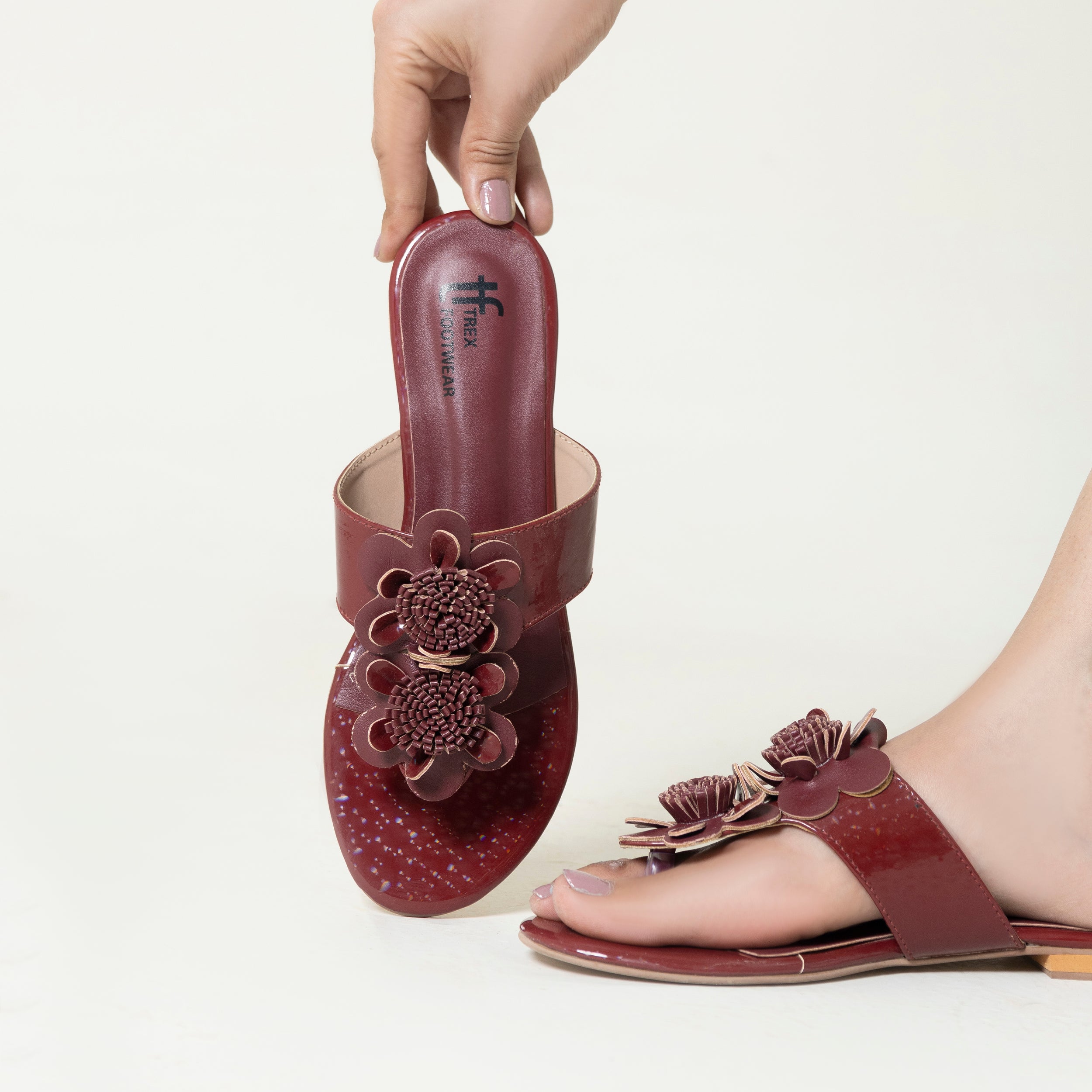 Maroon Blossom Fancy Sliper